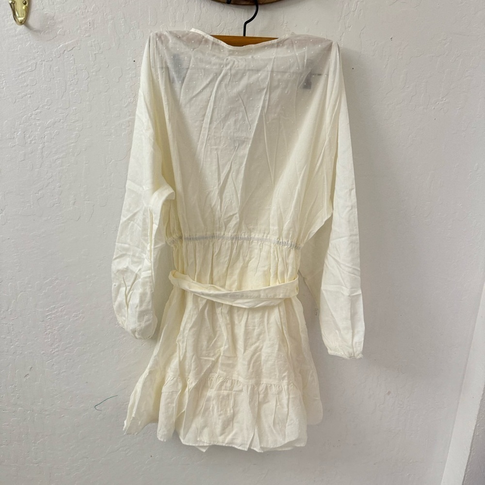 Outerknown Lulu Dress Butter Cream Swiss Dot Size Large - Picture 4 of 10
